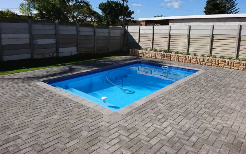 Fibre glass pool build complete home